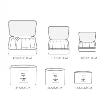 Organizador de Mala com 6 pecas Coral/Salmão Loladecor