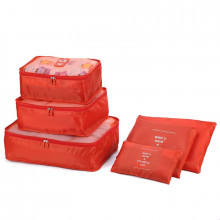 Organizador de Mala com 6 pecas Coral/Salmão Loladecor