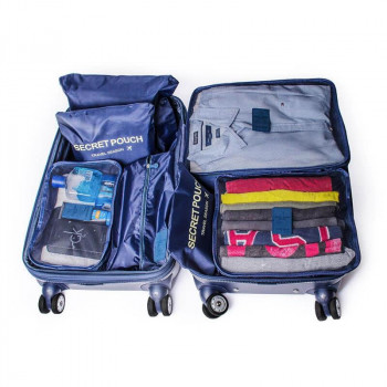 Organizador de Mala com 6 pecas Azul Marinho Loladecor