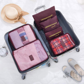 Organizador de Mala com 6 pecas Bordo/Vinho Loladecor