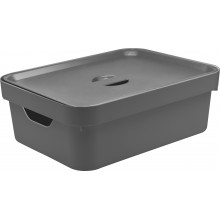 Caixa Organizadora Cube 10.5L Com Tampa 36,5x27,5x13cm Chumbo OUCC350Ch