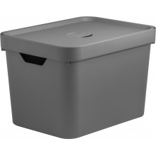 Caixa Organizadora Cube 18L Com Tampa 36x27x24,5cm Chumbo OUCC450Ch