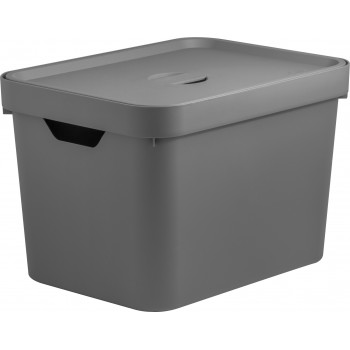 Caixa Organizadora Cube 18L Com Tampa 36x27x24,5cm Chumbo OUCC450Ch