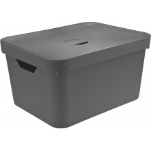 Caixa Organizadora Cube 32L Com Tampa 46x36x24,5cm Chumbo OUCC650Ch
