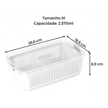 Kit Geladeira Organizada - 4 Potes Slim