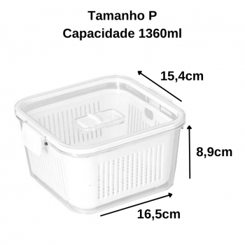 Kit Geladeira Organizada - 4 Potes Slim