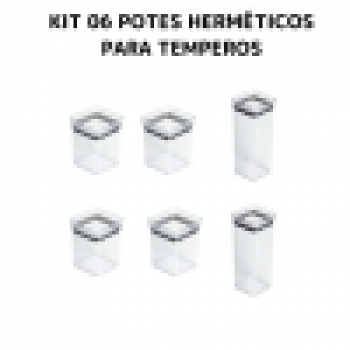 KIT 6 Potes Hermeticos Temperos - PRMT1978 e 1979