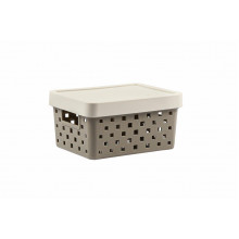 Cesto Organizador com Tampa Quadratta 19x14x10 - Tam. P - 896 Cinza