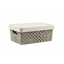 Cesto Organizador com Tampa Quadratta 29x19x12 - Tam. M - 842 Cinza