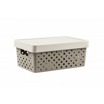 Cesto Organizador com Tampa Quadratta 29x19x12 - Tam. M - 842 Cinza