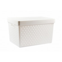 Cesto Organizador com Tampa Quadratta GG 39x29x24 - PRMT844 Branco