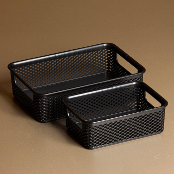 Cesto Organizador Linea 23x16x6 Preto - PRMT2005