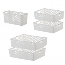 Kit Lavanderia Organizada - 05 Cestos Quadratta