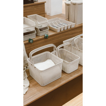 Cesto Organizador Linea Alça 27x27x20 Creme - PRMT2039