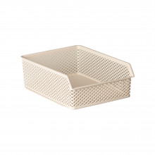 Cesto Organizador Linea Empilhável 22x28x10 Creme - PRMT2045