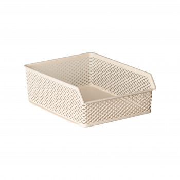Cesto Organizador Linea Empilhável 22x28x10 Creme - PRMT2045