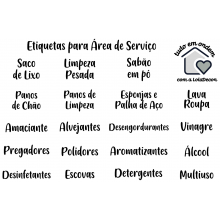 Etiqueta Área de Serviços / Lavanderia - 19un - Loladecor