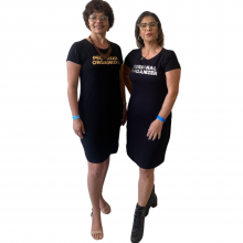 Vestido Personal Organizer Preta com Prata Tam M