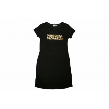 Vestido Personal Organizer Preta com Dourada Tam M