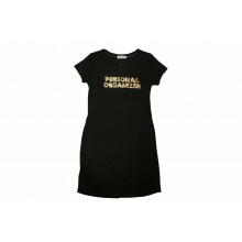 Vestido Personal Organizer Preta com Dourada Tam G