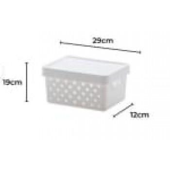 Cesto Organizador com Tampa Quadratta 19x14x10 - Tam. P - 896 Creme