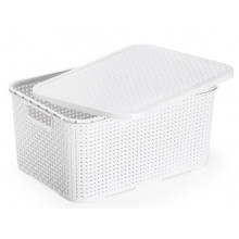 Caixa Organizadora Rattan com Tampa Grande 18 lts Branca - MLCR1900