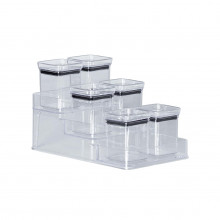 Kit 6 Potes para Temperos 180ml com Organizador Triplo