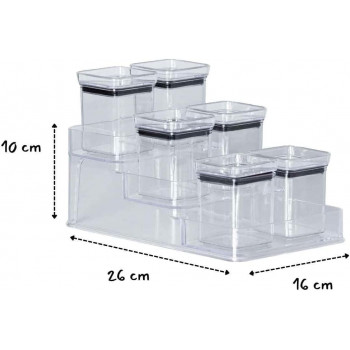 Kit 6 Potes para Temperos 180ml com Organizador Triplo