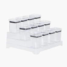 Kit 12 Potes para Temperos 180ml com Organizador Triplo