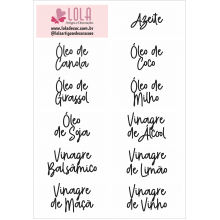 Etiqueta 11 nomes Azeites, Vinagres e Óleos - Loladecor