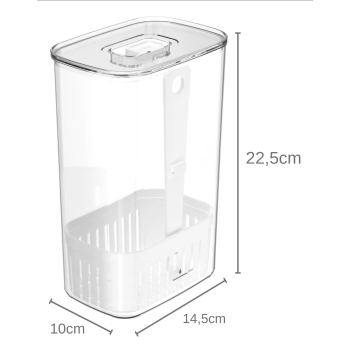 Pote Porta Temperos 2,3L Clear Fresh 10x14,5x22,5cm - OUOF900