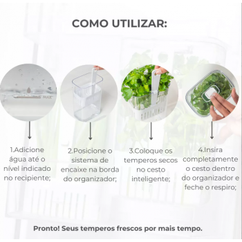 Pote Porta Temperos 1,5L Clear Fresh 10x14,5x15cm - OUOF800