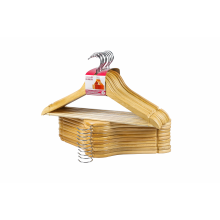 Cabide de Madeira Marfim Premium Kit com 40