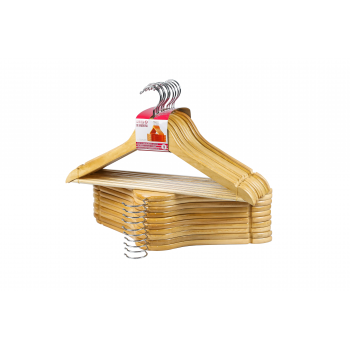 Cabide de Madeira Marfim Premium Kit com 40