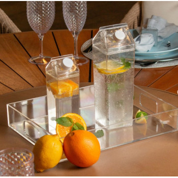 Garrafa Acrílico Transparente 1000 ml - Leite, suco, água - PRMT2114
