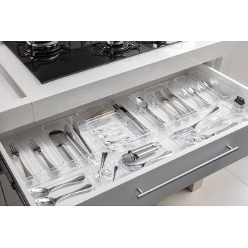 Organizador Diamond 30 X15 X 5,2 Cm Cristal - PRMT1117