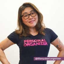 Camiseta Personal Organizer Baby Look Preta com Pink Tam P