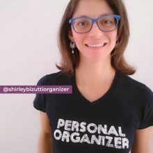 Camiseta Personal Organizer Baby Look Preta com Grafite Tam P