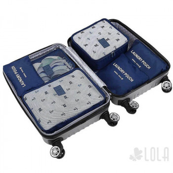 Organizador de Mala com 6 pecas Azul Marinho Loladecor