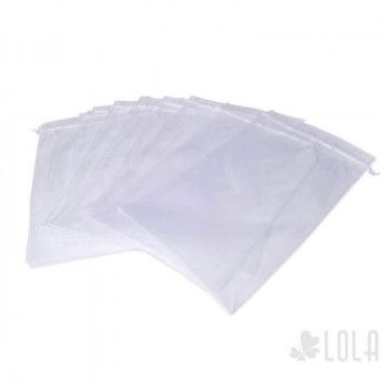 Saco de Organza Branco G - 26 x 40 cm - 10 pecas - Branco